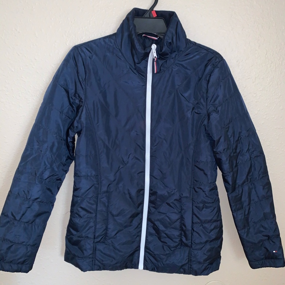 Tommy Hilfiger Navy Blue ZIP-up Puffer